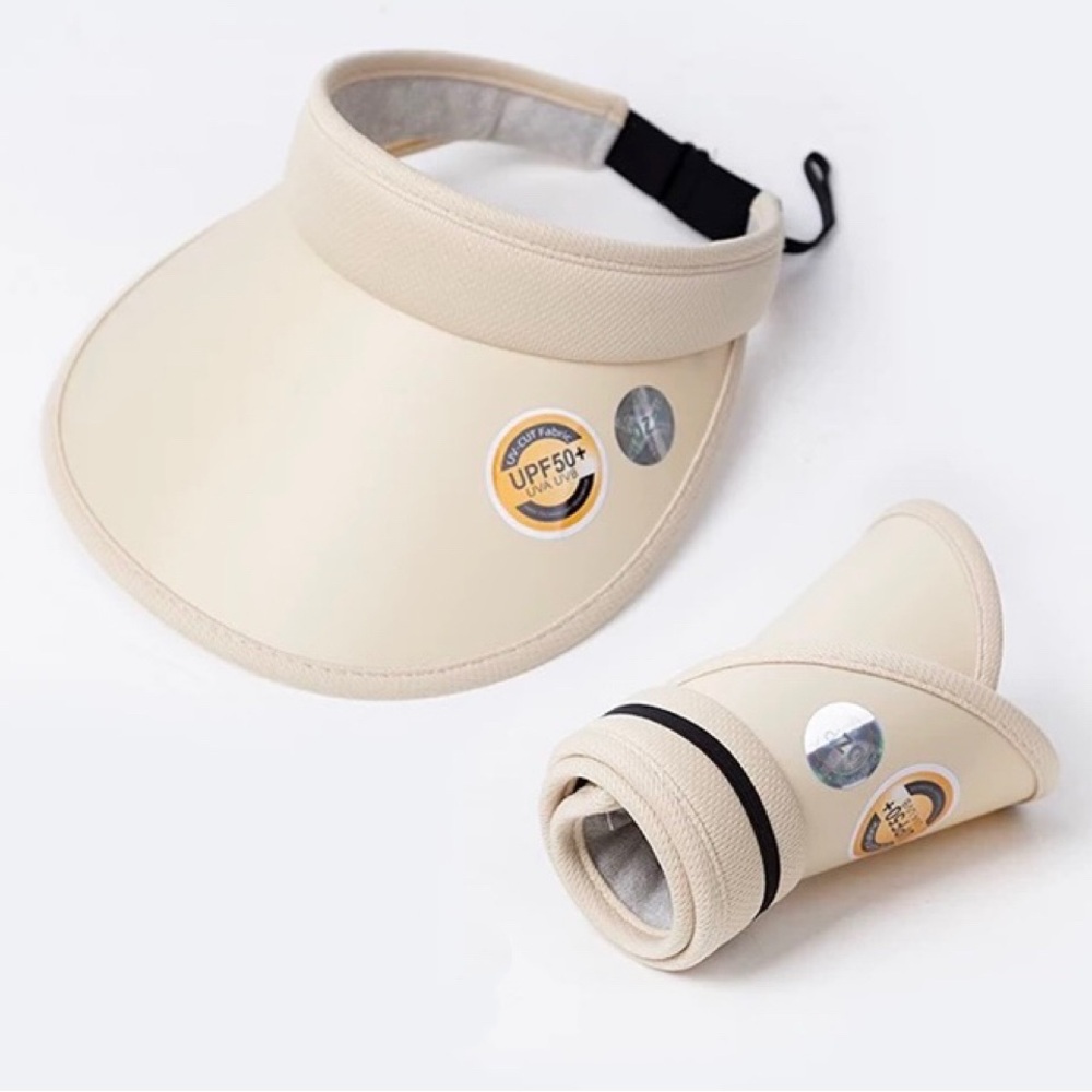 UPF 50+ Foldable Travel Sun Hat | Beige | 22–24.4 in